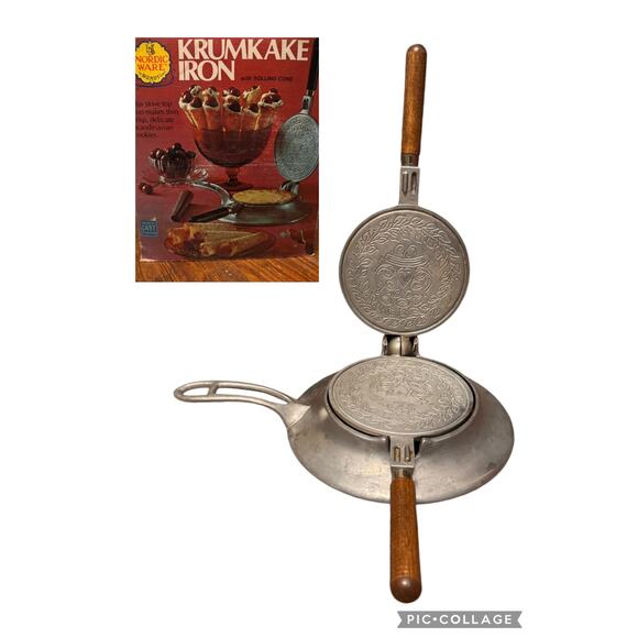 Vintage Nordic Ware Scandinavian Krumkake Iron Stove Top Iron with Original Box - Picture 1 of 10